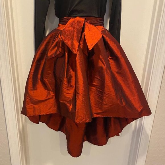 EUC Blue S Blood Red High Low Waist Skirt - Picture 4 of 7